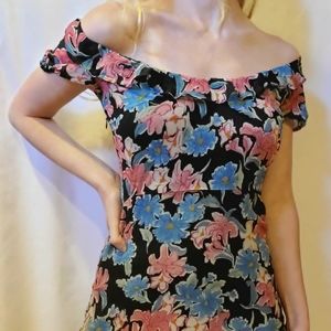 Zara Off The Shoulder Floral Dress